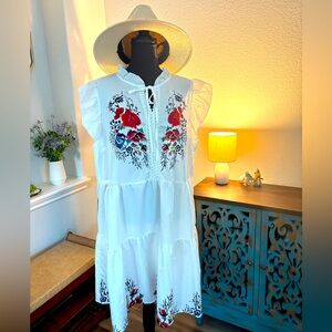 Floral Printed Smock Dress w/ Ruffle Hem